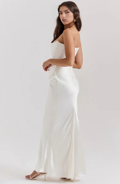 Soraya – Off-Shoulder Maxi Dress | Draped Evening Gown