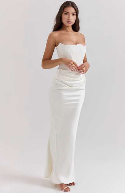 Soraya – Off-Shoulder Maxi Dress | Draped Evening Gown