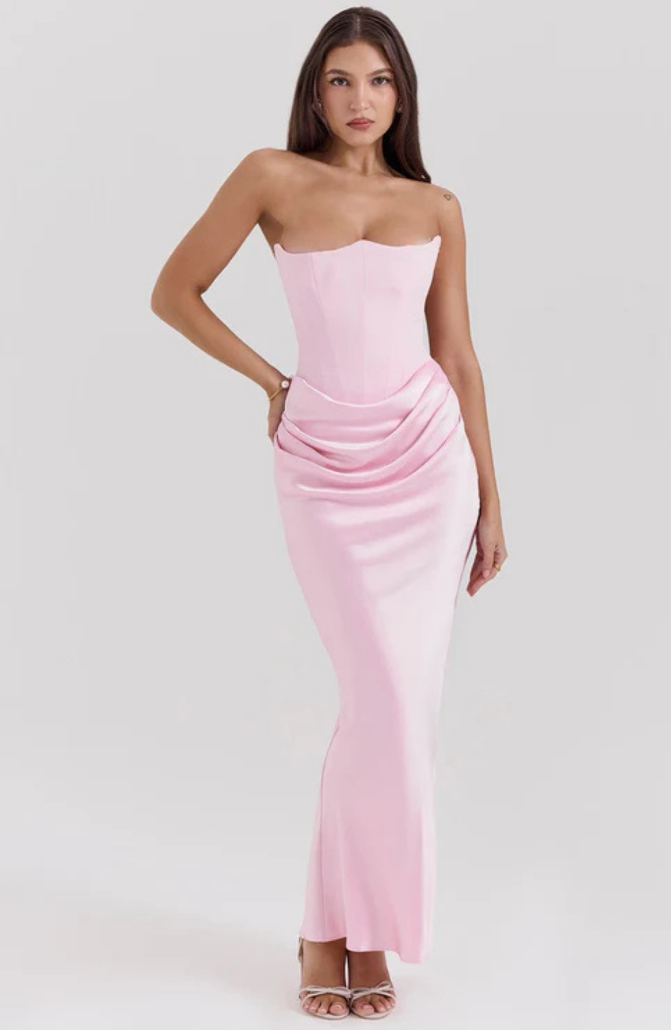 Soraya – Off-Shoulder Maxi Dress | Draped Evening Gown