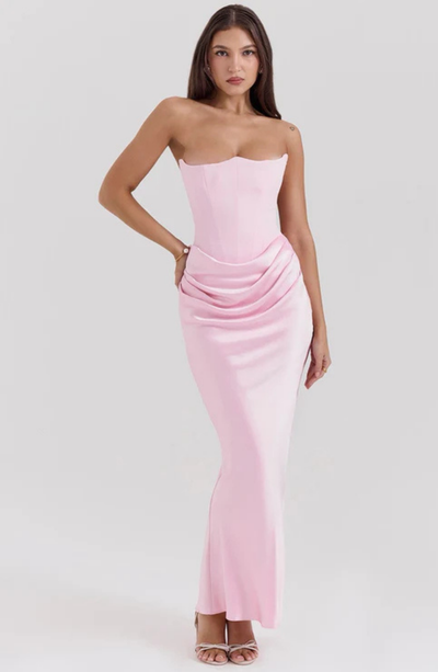 Soraya – Off-Shoulder Maxi Dress | Draped Evening Gown