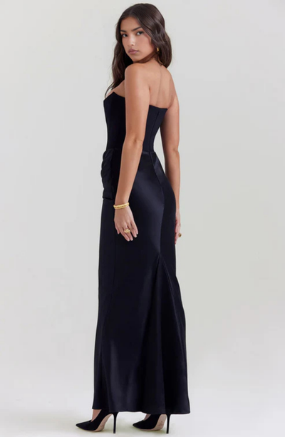 Soraya – Off-Shoulder Maxi Dress | Draped Evening Gown