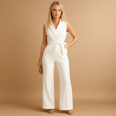 Almira – Wrap-Style Wide-Leg Jumpsuit