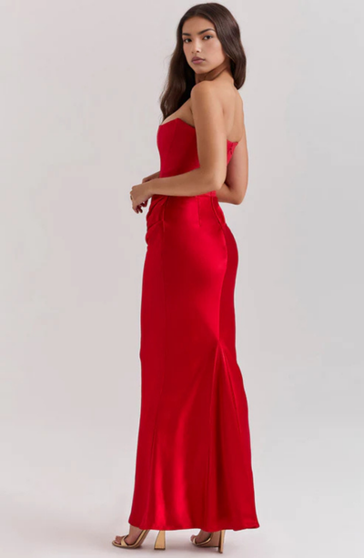 Soraya – Off-Shoulder Maxi Dress | Draped Evening Gown