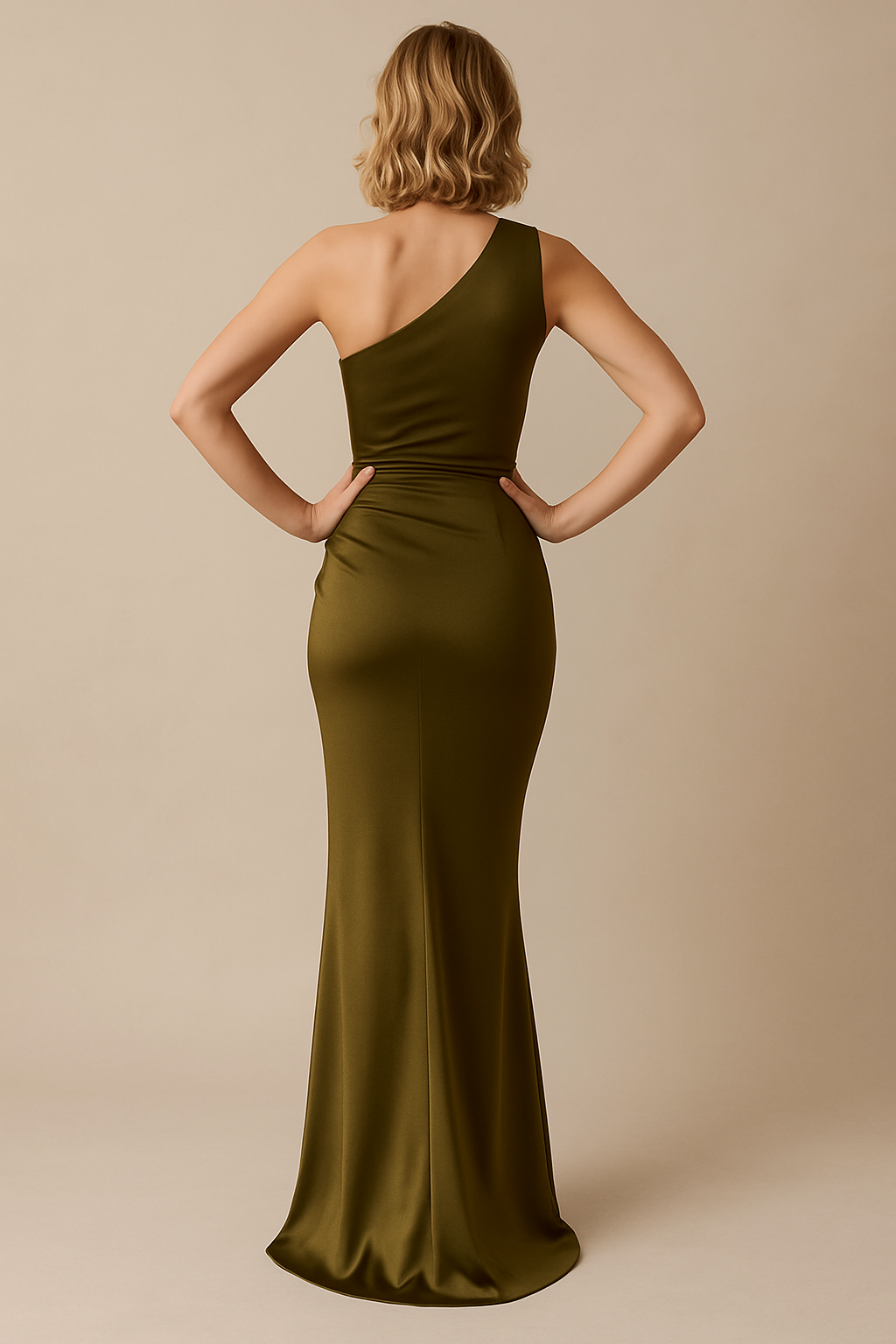Isadora – Draped Satin One-Shoulder Maxi Dress | Elegant Formal Gown