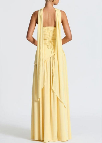 Felina | Strapless Plum Maxi Dress with High Slit & Bow Detail