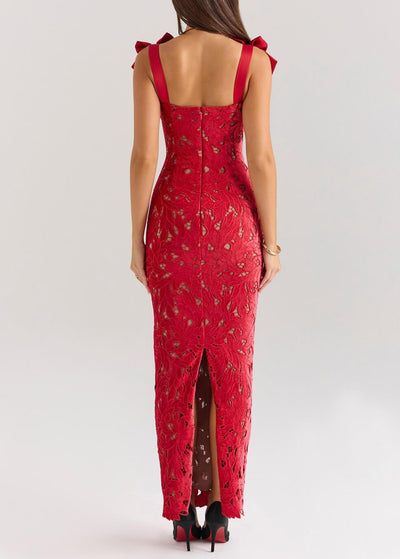 Felice - Elegant Festive Maxi Dress with Bow Strap Detail