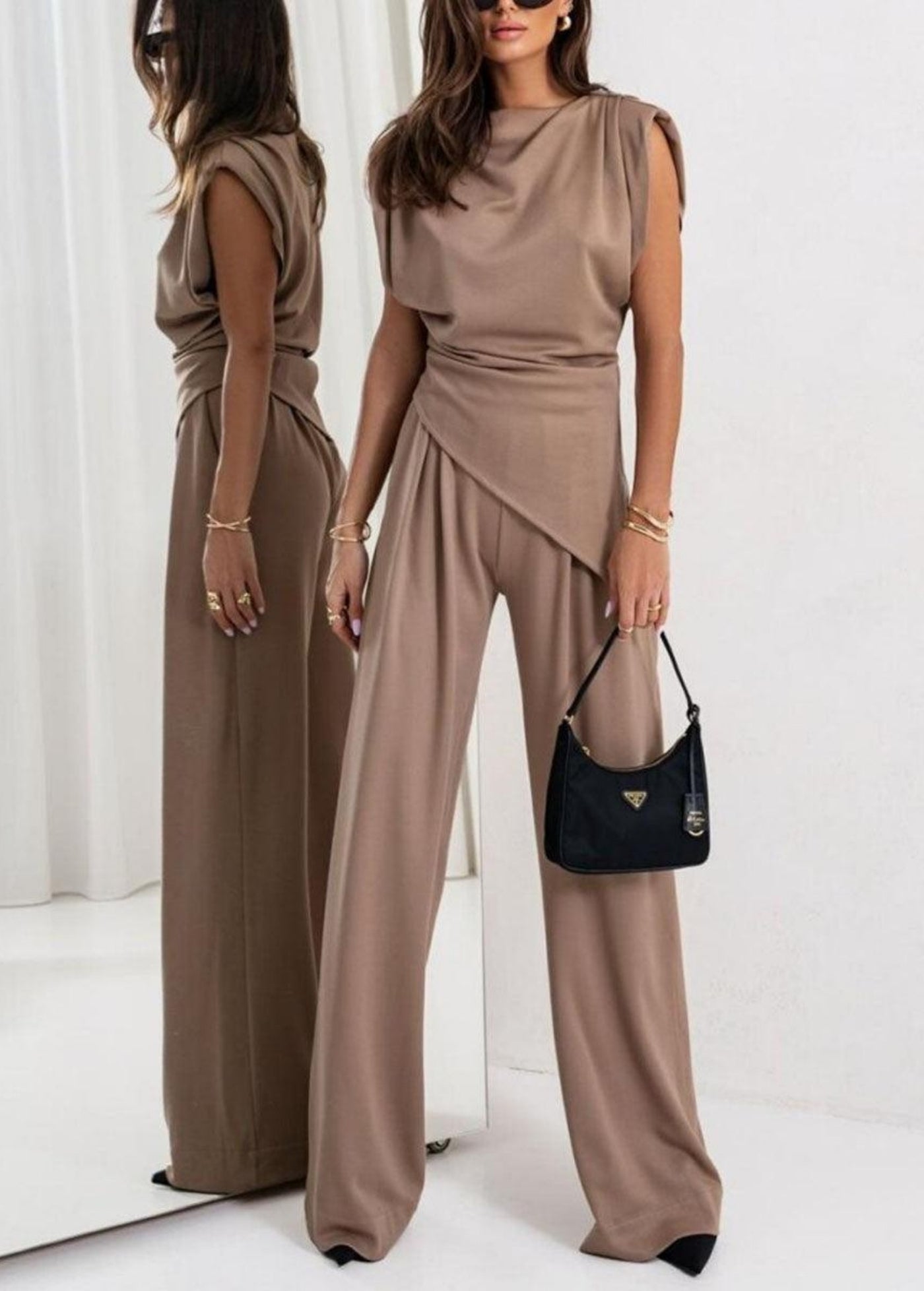 Claire - Women’s Two-Piece Sleeveless Lounge Set – Casual & Comfortable