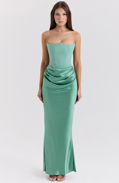 Soraya – Off-Shoulder Maxi Dress | Draped Evening Gown